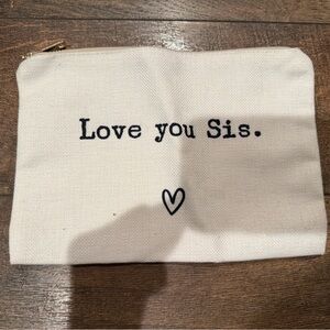 Canvas Pouch with 'Love You Sis' Print
